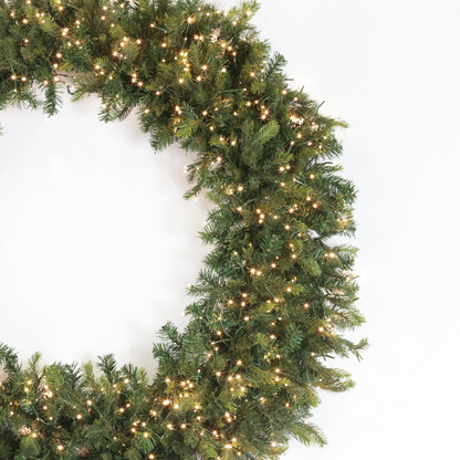 Aspen Pine Wreath w/Firecracker Lights, 36"