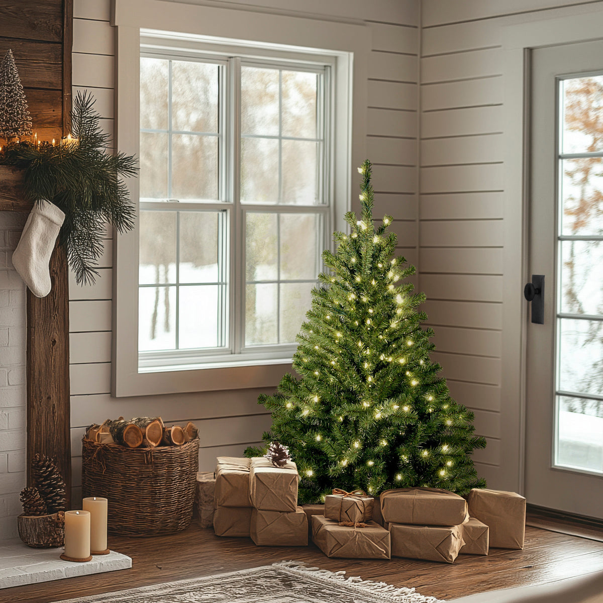 4 ft. Pre-Lit Kincaid Spruce Tree with Clear Lights, Plug-In