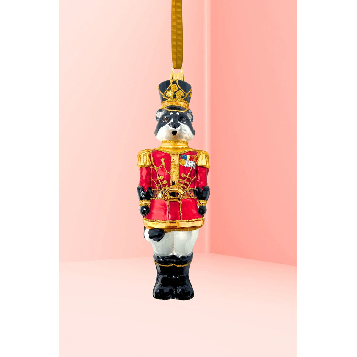 KRG Raccoon Polish Glass Ornament, 5"