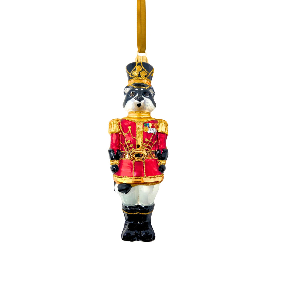 KRG Raccoon Polish Glass Ornament, 5"