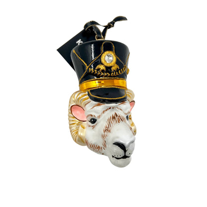 KRG Ram Head Polish Glass Ornament, 5"