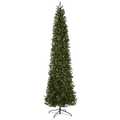 10 ft. Pre-Lit Kingswood Fir Pencil Slim Tree with Clear Lights, Plug-In