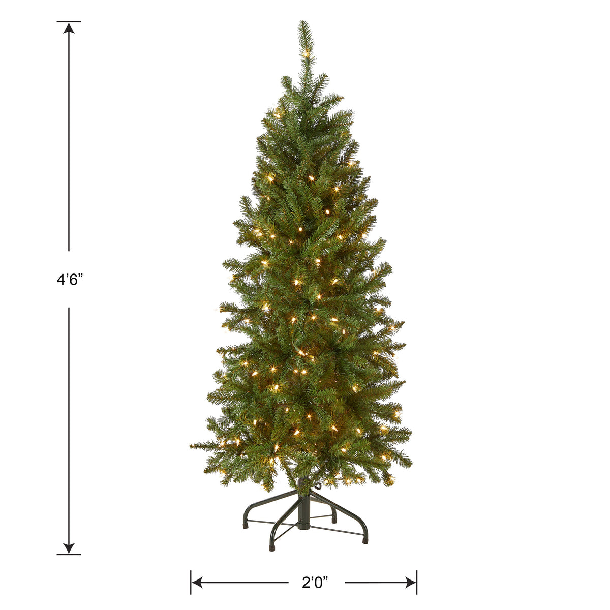 4.5 ft. Pre-Lit Kingswood Fir Pencil Tree with Clear Lights, Plug-In