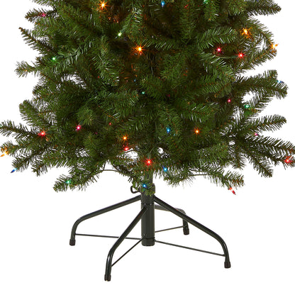 6.5 ft. Pre-Lit Kingswood Fir Pencil Tree with Multicolor LED Lights, Plug-In