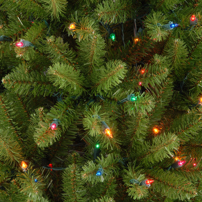 7.5 ft. Pre-Lit Kingswood Fir Pencil Tree with Multicolor Lights, Plug-In