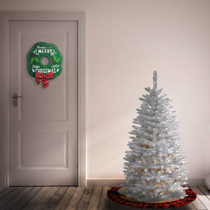 4.5 ft. Pre-Lit Kingswood Fir White Pencil Tree with Clear Lights, Plug-In