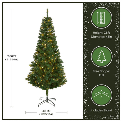 7.5 ft. Pre-Lit Linden Spruce Tree with Warm White LED Lights
