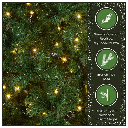 7.5 ft. Pre-Lit Linden Spruce Tree with Warm White LED Lights