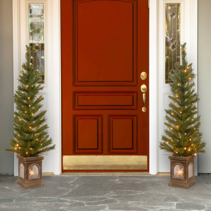 4 ft. Pre-Lit Leigh Valley Tree Set with Clear Lights, Plug-In