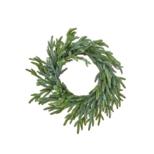 Real Touch Winter Mini Fir Wreath, 24" (Blue Green)