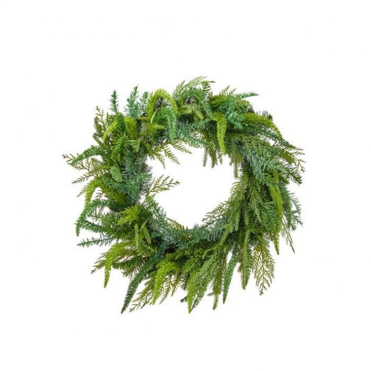 UV Natural Touch Mixed Evergreen Wreath, 26"