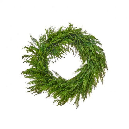 Real Touch Cedar/Norfolk Pine Wreath, 30" (Green)