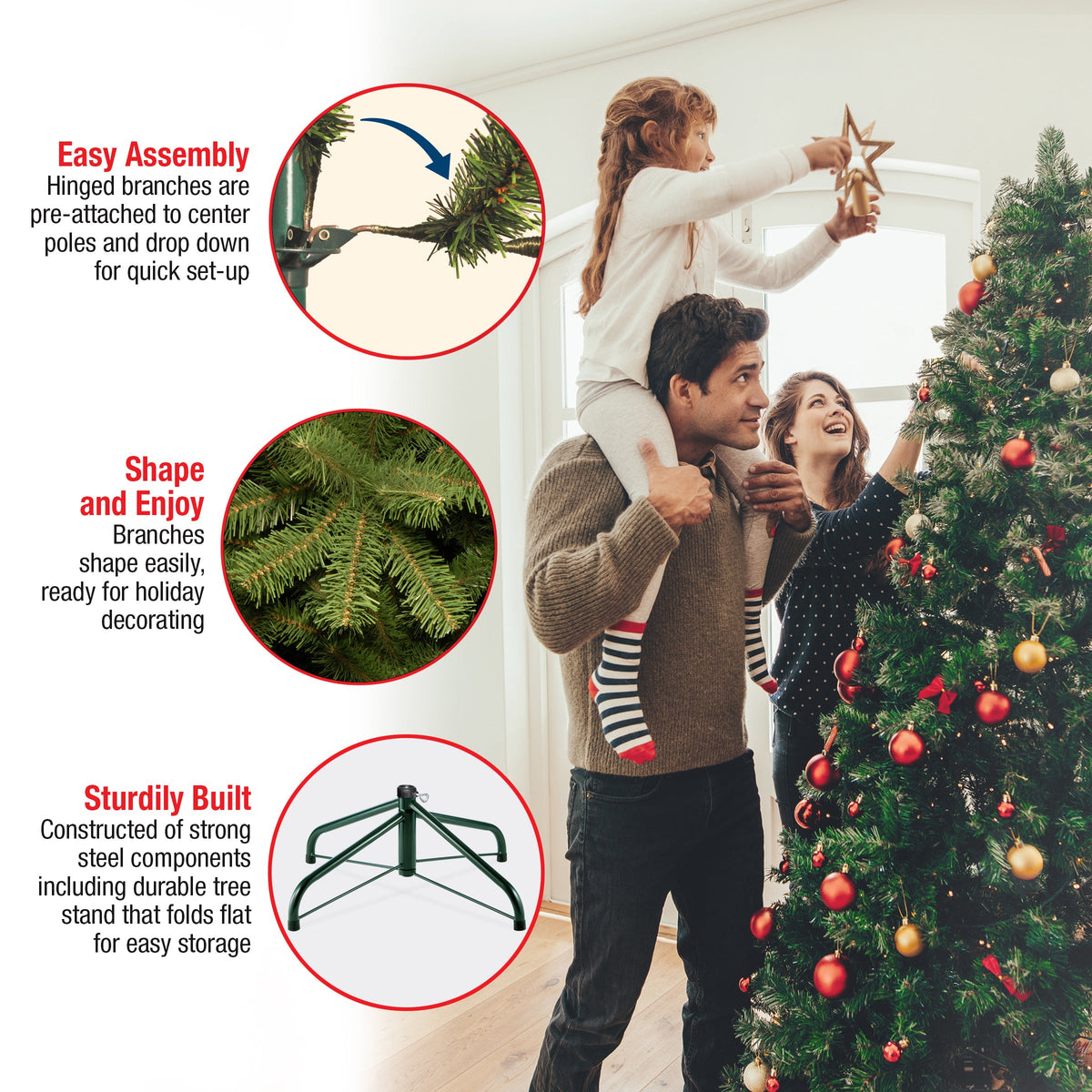 7.5 ft. Pre-Lit Natural Fraser Fir Tree with Clear Lights, Plug-In
