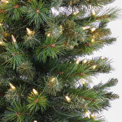 6 ft. Pre-Lit Nooksack Fir Pencil Slim Tree with LED Lights, Plug-In
