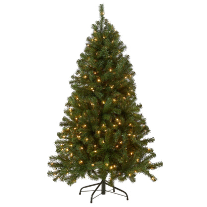 5 ft. Pre-Lit North Valley Spruce Tree with Clear LED Lights, Plug-In