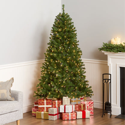 6.5 ft. Pre-Lit North Valley Spruce Full Tree with Clear Lights, Plug-In