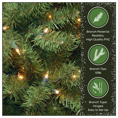 7 ft. Pre-Lit North Valley Spruce Tree with 500 Clear Lights, Plug-In
