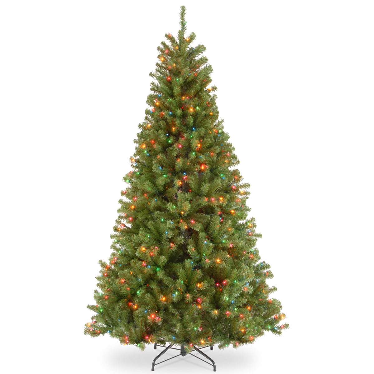 7.5 ft. Pre-Lit North Valley Spruce Slim Tree with Multicolor LED Lights, Plug-In