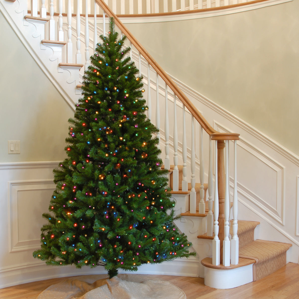 7.5 ft. Pre-Lit North Valley Spruce Slim Tree with Multicolor LED Lights, Plug-In