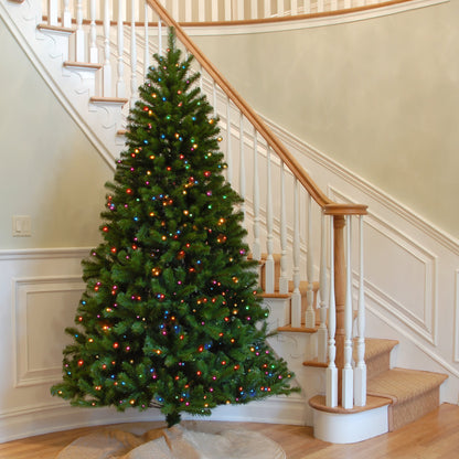 7.5 ft. Pre-Lit North Valley Spruce Slim Tree with Multicolor LED Lights, Plug-In