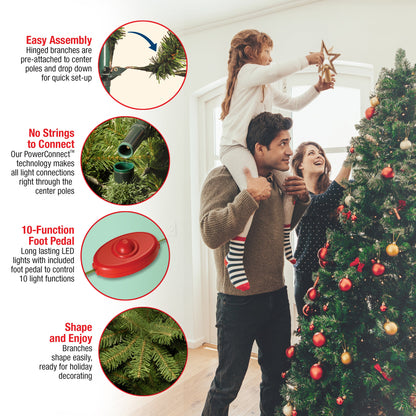 7.5 ft. Pre-Lit North Valley Spruce Tree with PowerConnect Dual Color LED Lights, Plug-In