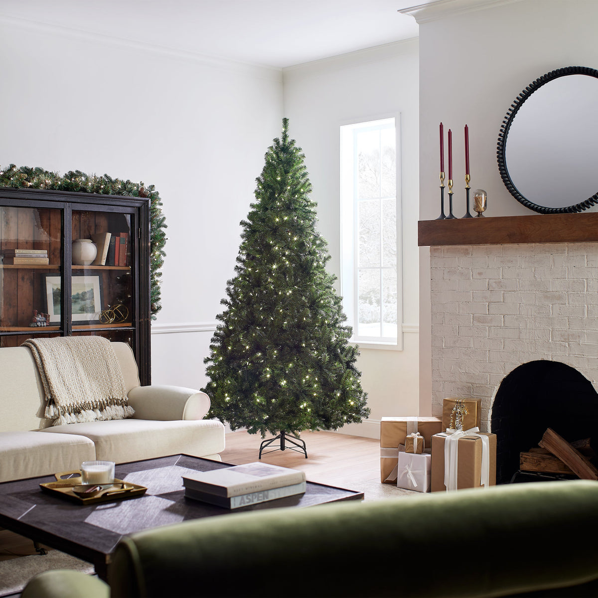 7.5 ft. Pre-Lit North Valley Spruce Tree with PowerConnect Dual Color LED Lights, Plug-In