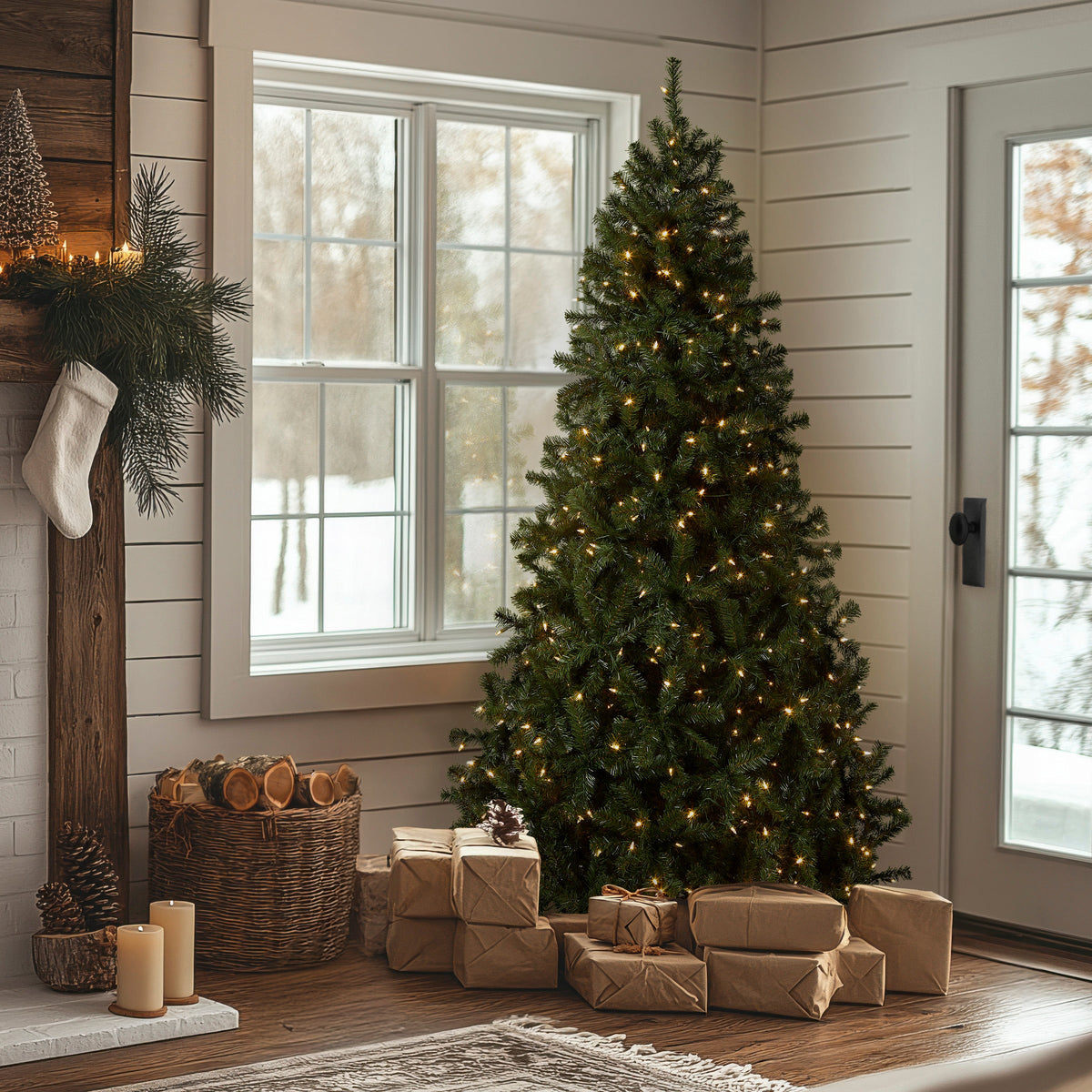 7.5 ft. Pre-Lit North Valley Spruce Tree with PowerConnect Dual Color LED Lights, Plug-In