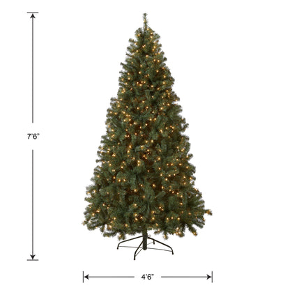 7.5 ft. Pre-Lit North Valley Spruce Blue Tree with Clear Lights, Plug-In