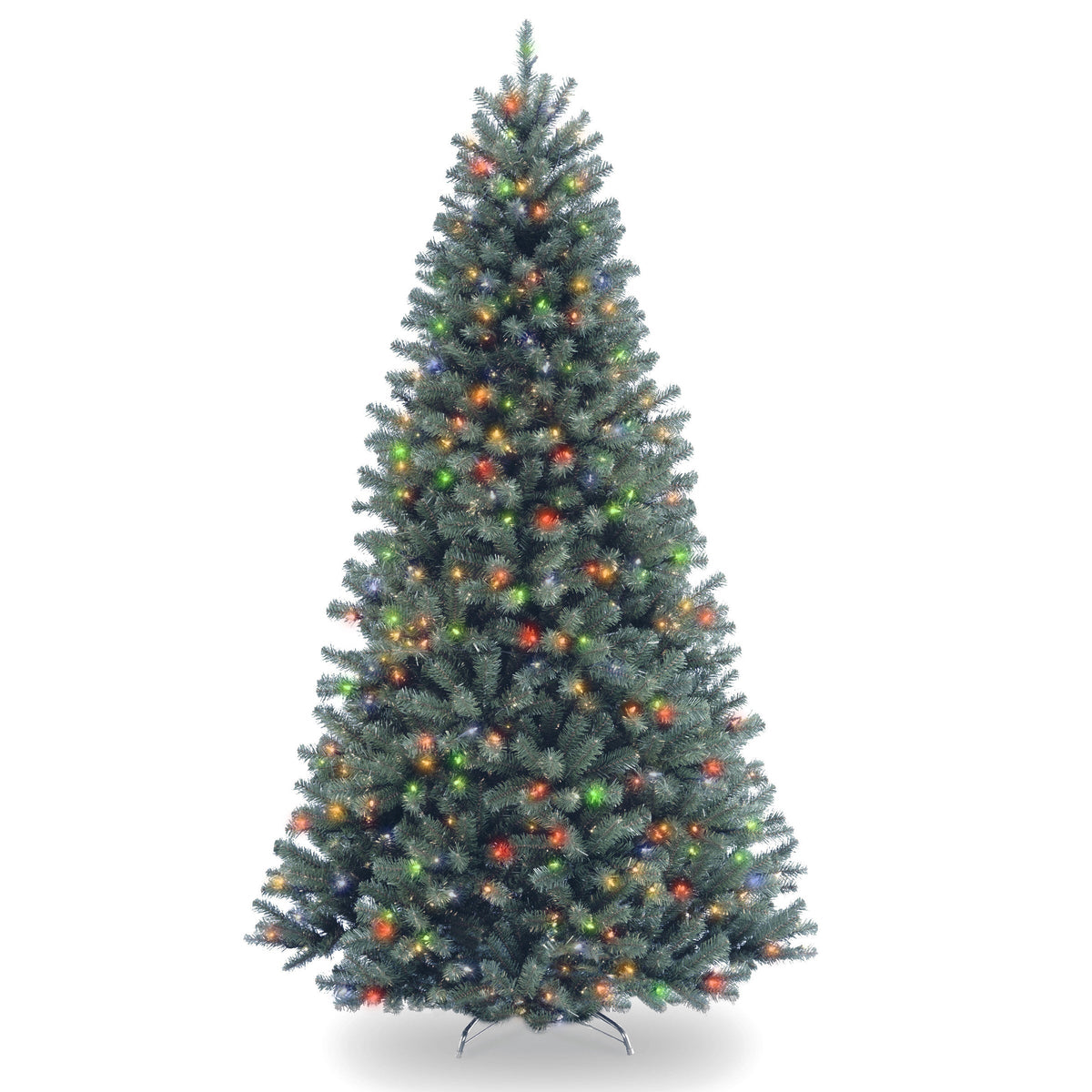 7.5 ft. Pre-Lit North Valley Spruce Blue Tree with Multicolor Lights, Plug-In