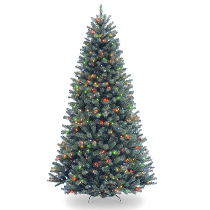 7.5 ft. Pre-Lit North Valley Spruce Blue Tree with Multicolor Lights, Plug-In