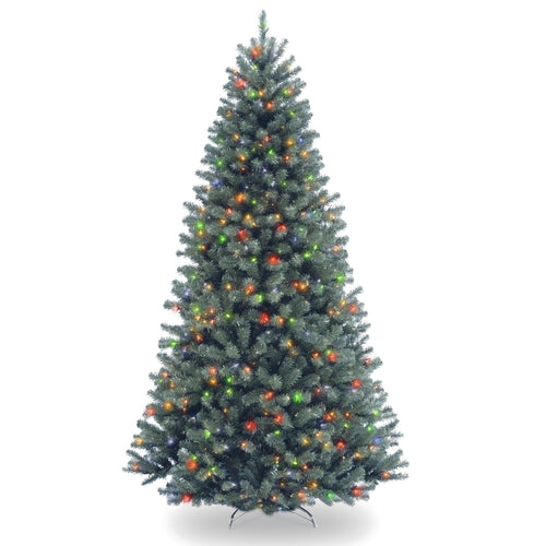 7.5 ft. Pre-Lit North Valley Spruce Blue Tree with Multicolor Lights, Plug-In