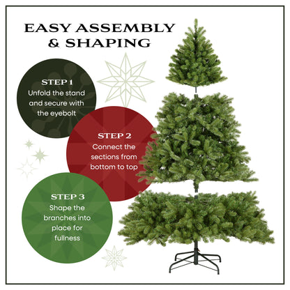 4.5 ft. Pre-Lit Downswept Douglas Fir Hinged Tree with Clear Lights, Plug-In