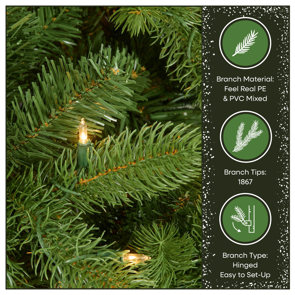 7.5 ft. Pre-Lit Downswept Douglas Fir Full Tree with 750 Clear Lights & 1867 Branch Tips