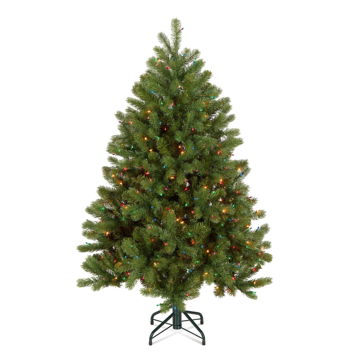 4.5 ft. Pre-Lit Downswept Douglas Fir Hinged Tree with Multicolor Lights, Plug-In