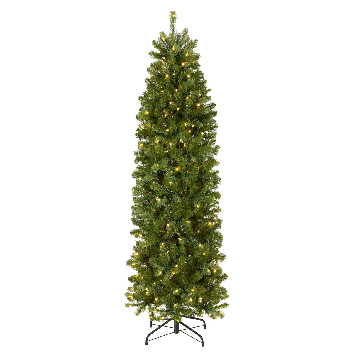 7 ft. Pre-Lit Downswept Douglas Fir Pencil Slim Tree with Dual Color LED Lights, Plug-In