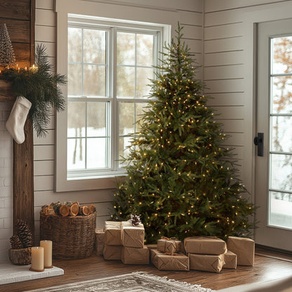 6.5 ft. Pre-Lit Fraser Grande Tree with Dual Color LED Lights, Plug-In