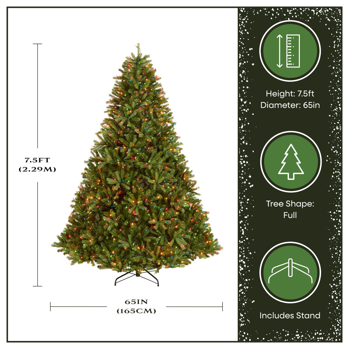 7.5 ft. Pre-Lit Jersey Fraser Fir Tree with Multicolor Lights