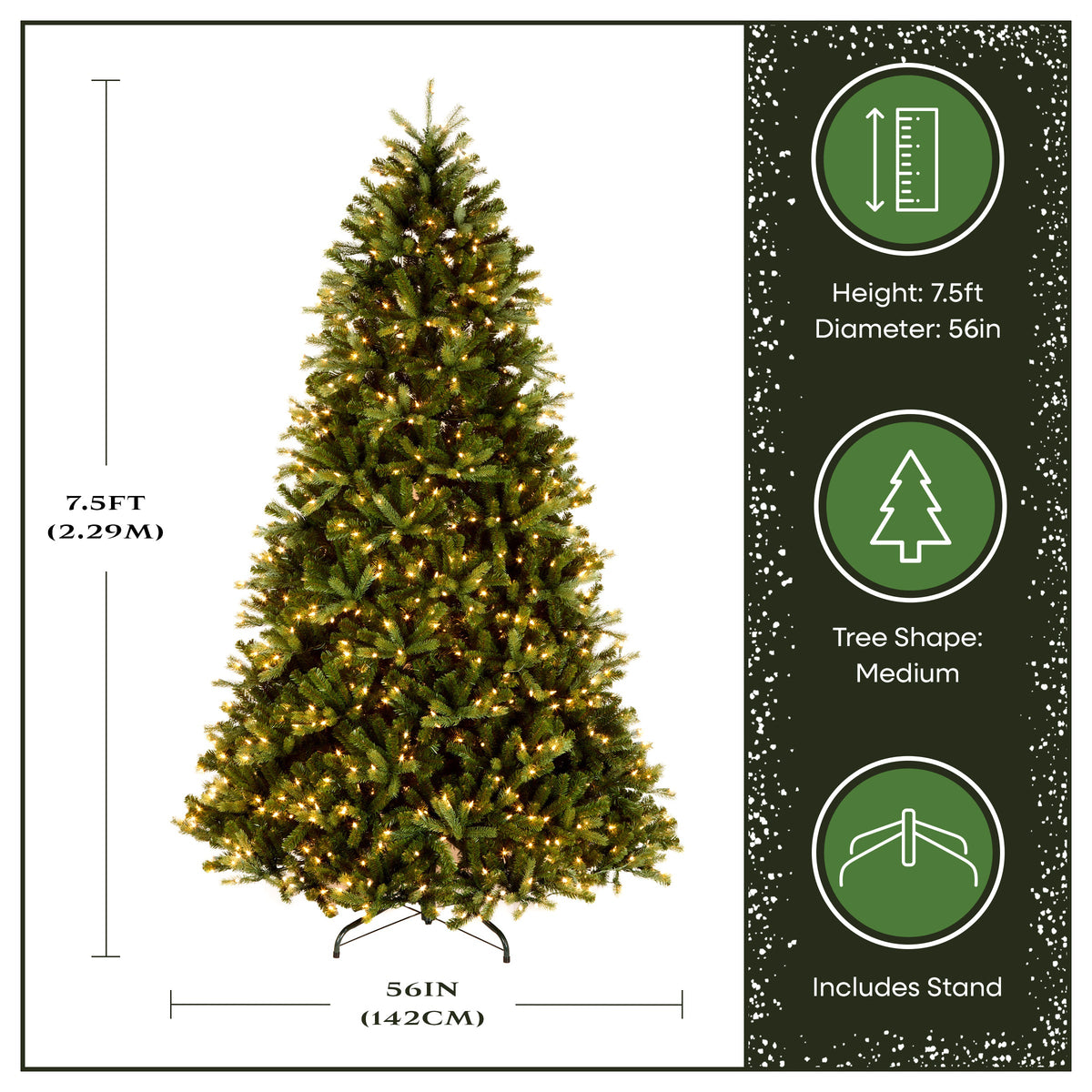 7.5 ft. Pre-Lit Jersey Fraser Fir Medium Tree with Clear Lights