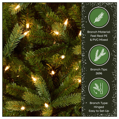 7.5 ft. Pre-Lit Jersey Fraser Fir Medium Tree with Clear Lights