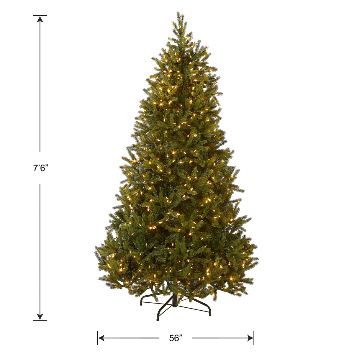 7.5 ft. Pre-Lit Jersey Fraser Fir Medium Tree with Dual Color LED Lights, Plug-In