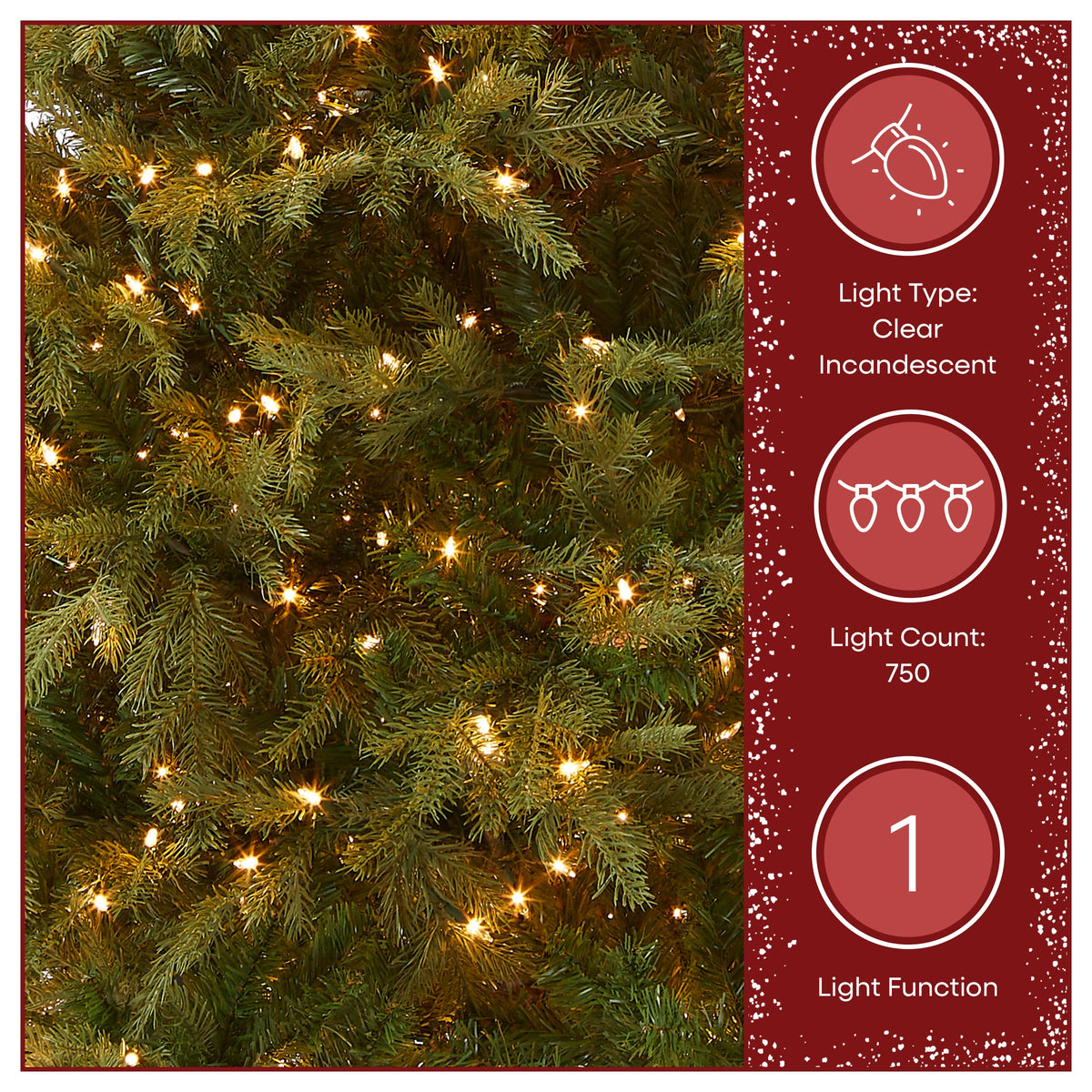 7.5 ft. Pre-Lit Nordic Spruce Slim Tree with Clear Lights, Plug-In
