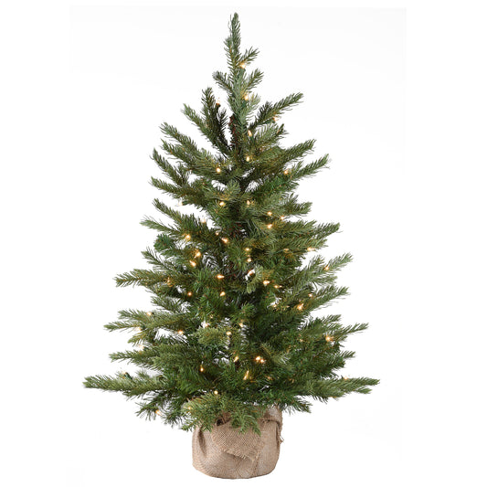 3 ft. Pre-Lit Nordic Spruce Tree with Clear Lights, Plug-In