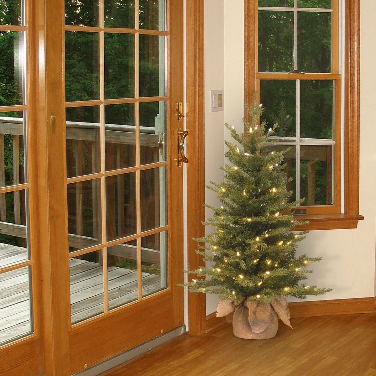 3 ft. Pre-Lit Nordic Spruce Tree with Clear Lights, Plug-In