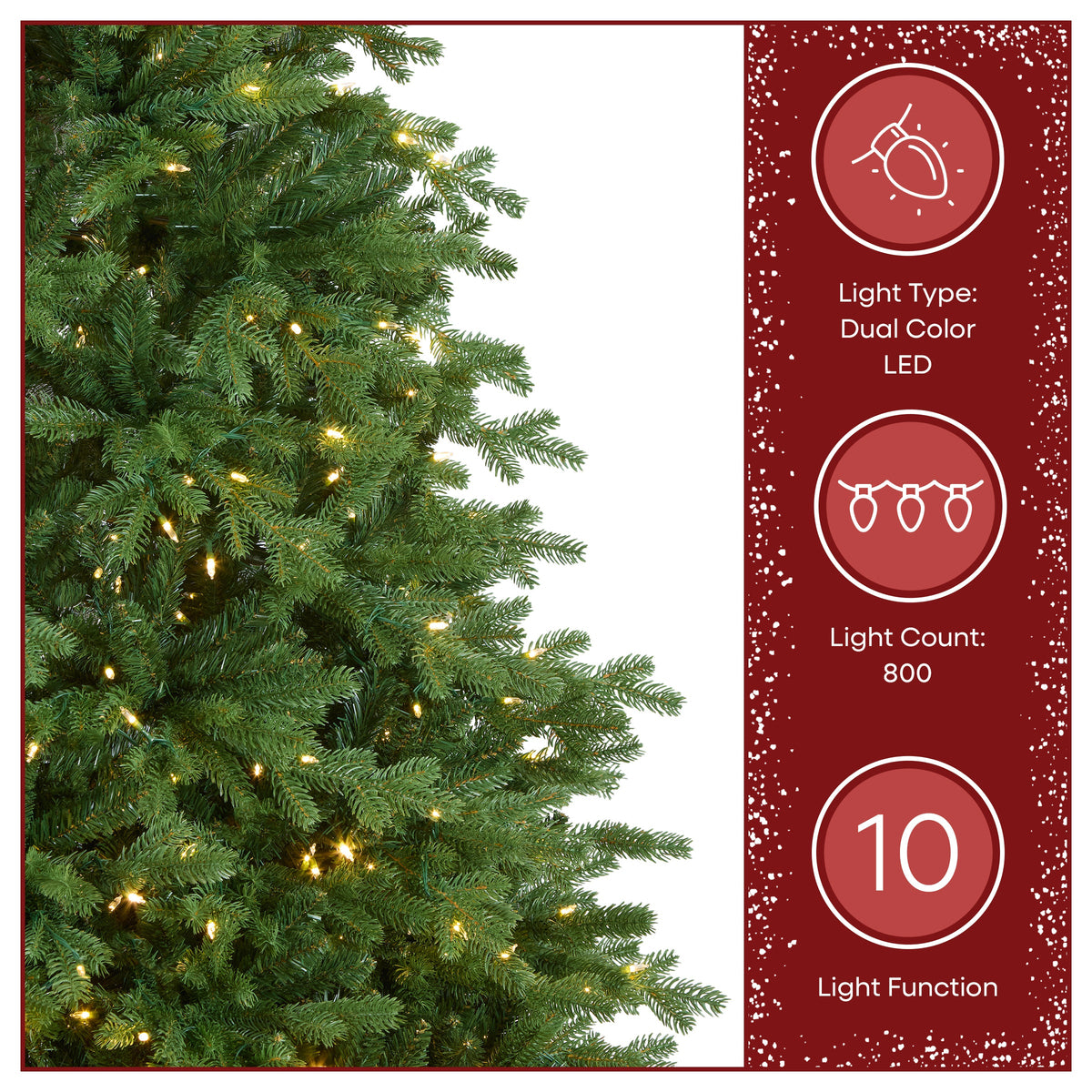 7.5 ft. Pre-Lit Princeton Fraser Fir Full Tree with PowerConnect and Dual Color LED Lights, Plug-In