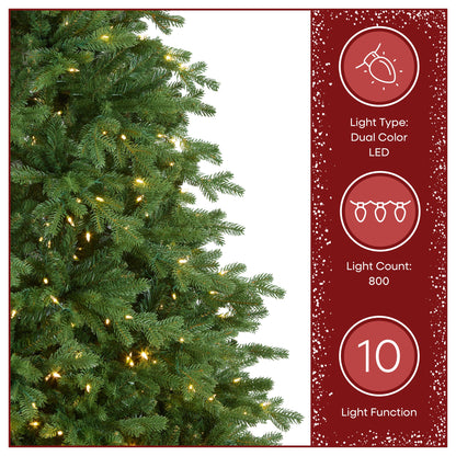 7.5 ft. Pre-Lit Princeton Fraser Fir Full Tree with PowerConnect and Dual Color LED Lights, Plug-In