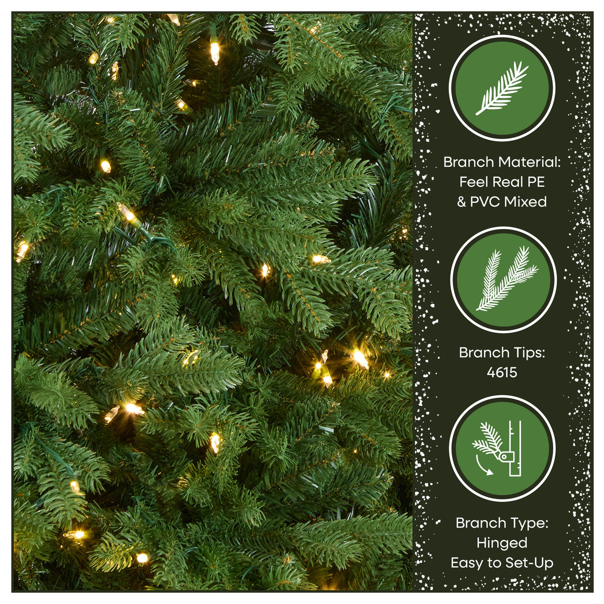 7.5 ft. Pre-Lit Princeton Fraser Fir Full Tree with PowerConnect and Dual Color LED Lights, Plug-In