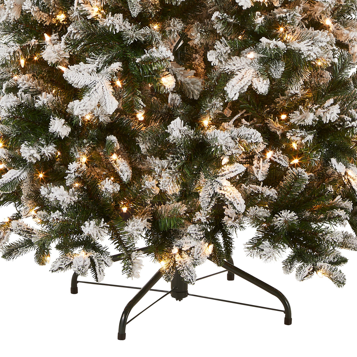 9 ft. Pre-Lit Snowy Everest Fir Medium Tree with Clear Lights, Plug-In