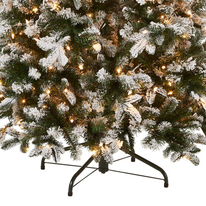 9 ft. Pre-Lit Snowy Everest Fir Medium Tree with Clear Lights, Plug-In