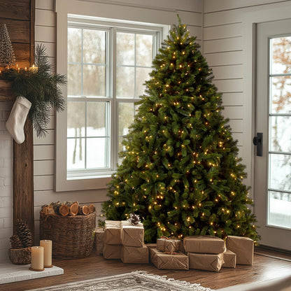 7.5 ft. Pre-Lit Deluxe Downswept Douglas Fir Tree with PowerConnect Dual Color LED Lights, Plug-In