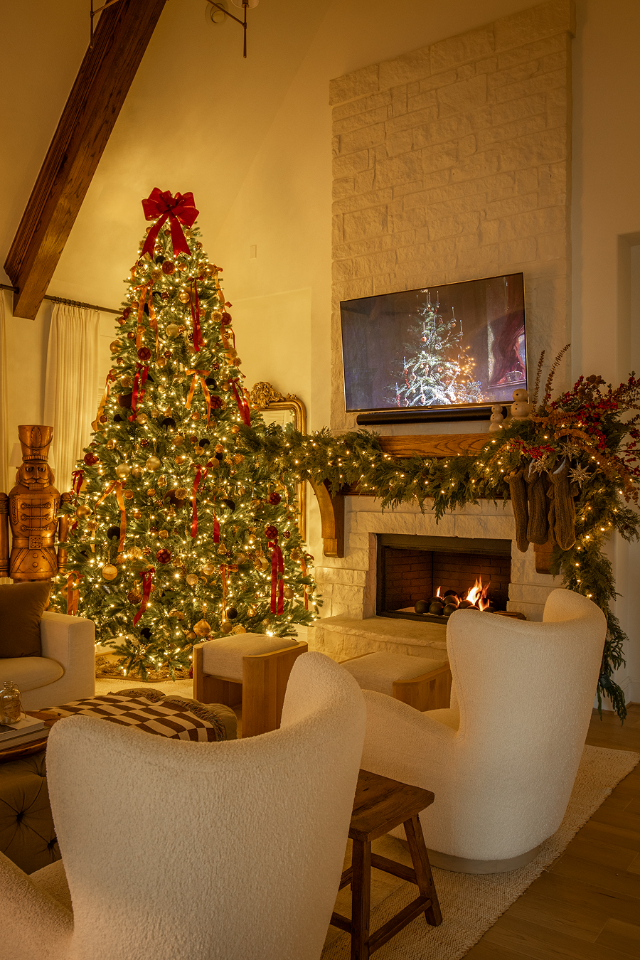12' King Fraser Fir Artificial Christmas Tree with 3000 Warm White & Multi-Color LED Lights